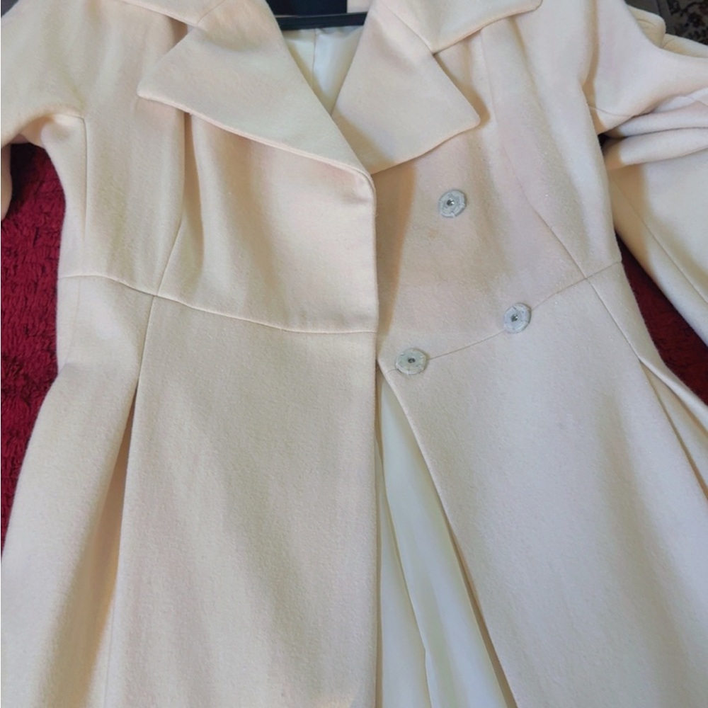 Nine West Cream Pea Coat Like NEW - Picture 7 of 9